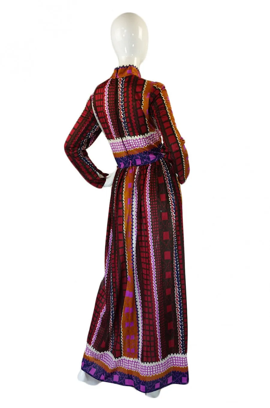1970s Jean Varon Printed Maxi Dress