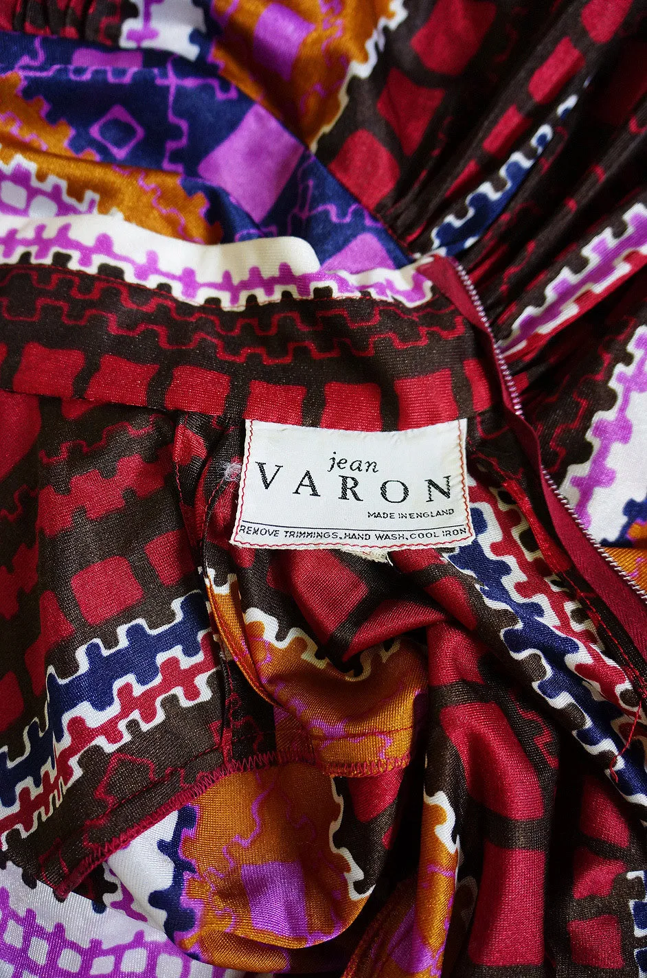 1970s Jean Varon Printed Maxi Dress