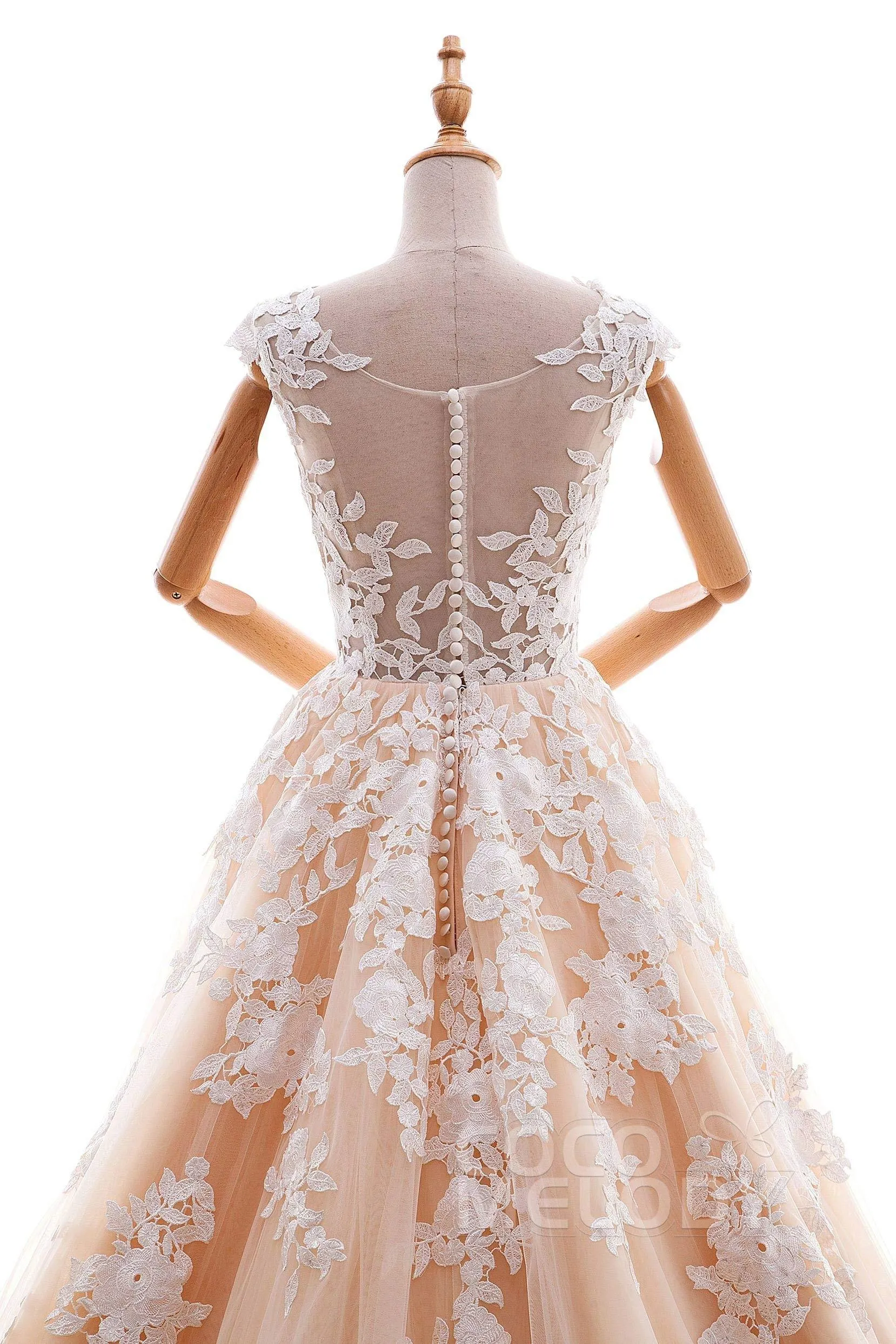 A-Line Cathedral Train Tulle and Lace Wedding Dress LD4534