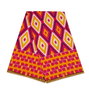 African Ghana / Kente Print Fabric KT-3097 -- African Fabs