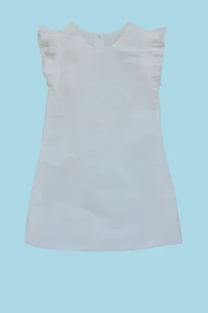 Aline Dress Flutter Sleeves Ivory