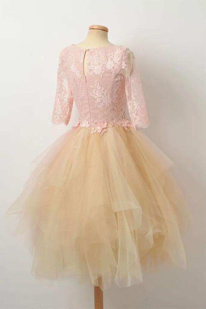 Anneprom A-line Short Prom Drsess Appliques Homecoming Dresses APH0094