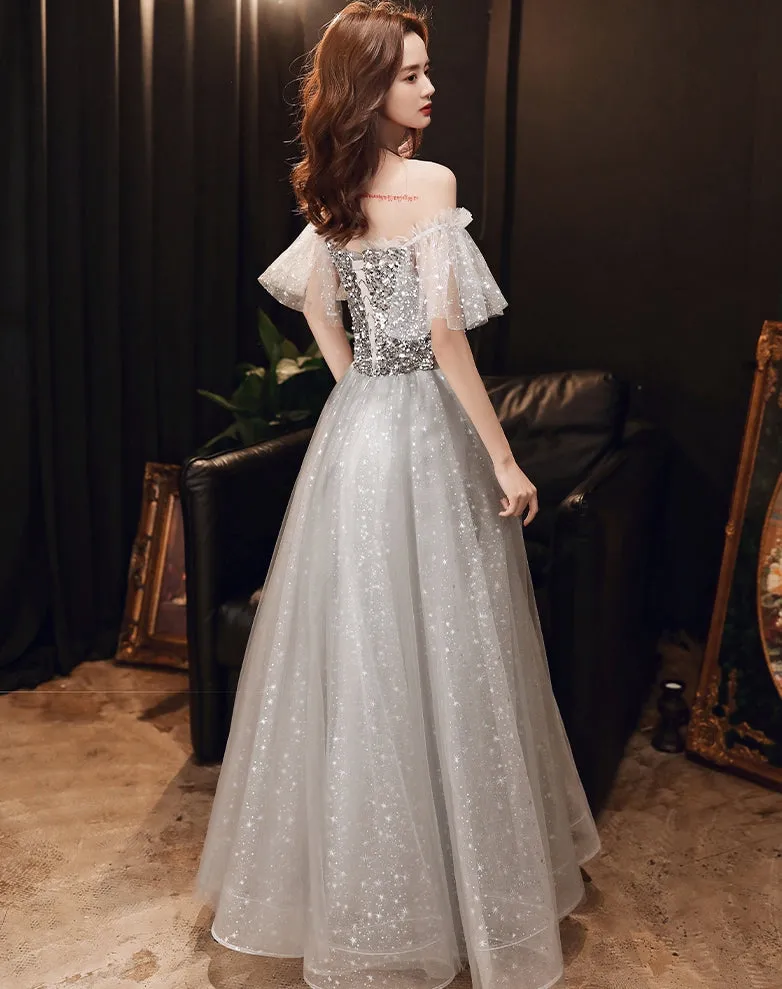 Anneprom Gray sequins short prom dress evening dress APP0277