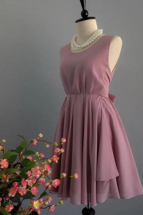 Anneprom Simple A Line Chiffon Short Homecoming Dresses,Graduation Dresses APP0329