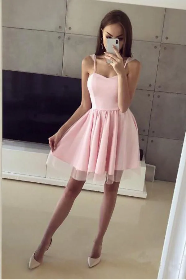 Anneprom Spaghetti Strap Red Short Prom Dress Mini Homecoming Dress APH0030
