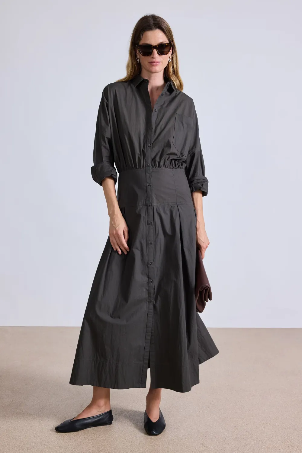 Apiece Apart Pietra Maxi Shirt Dress