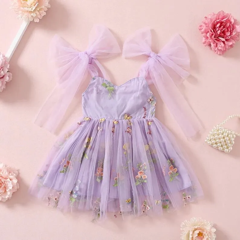 Baby Enchanted Angel Dress - Embroidered Lilac