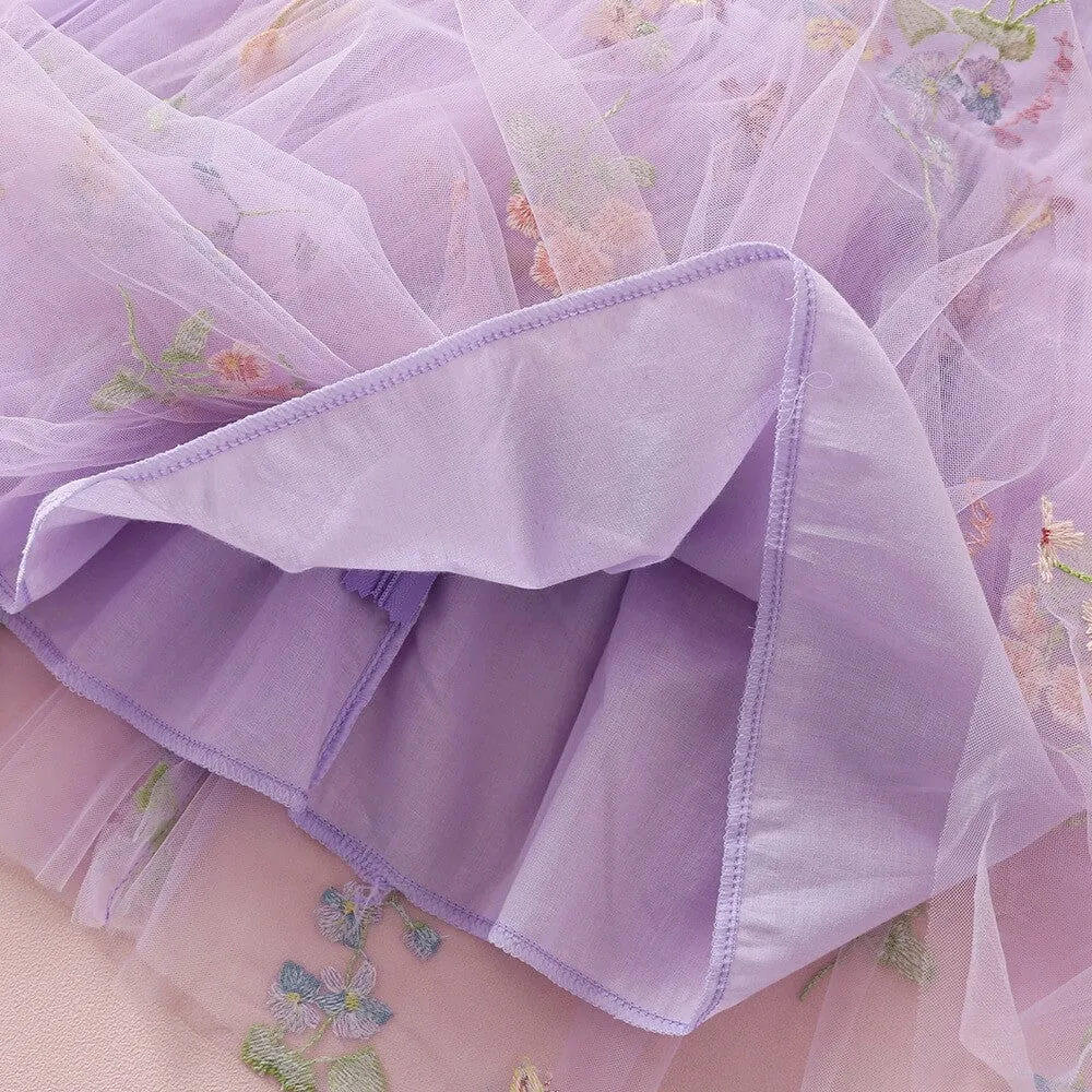 Baby Enchanted Angel Dress - Embroidered Lilac