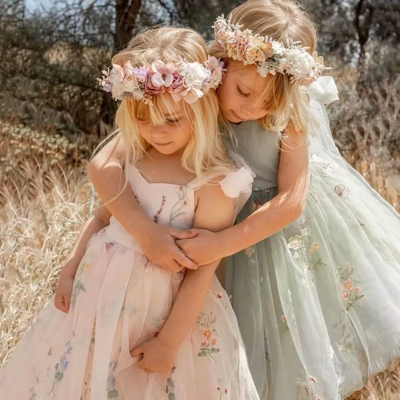 Baby Enchanted Angel Dress - Embroidered Lilac