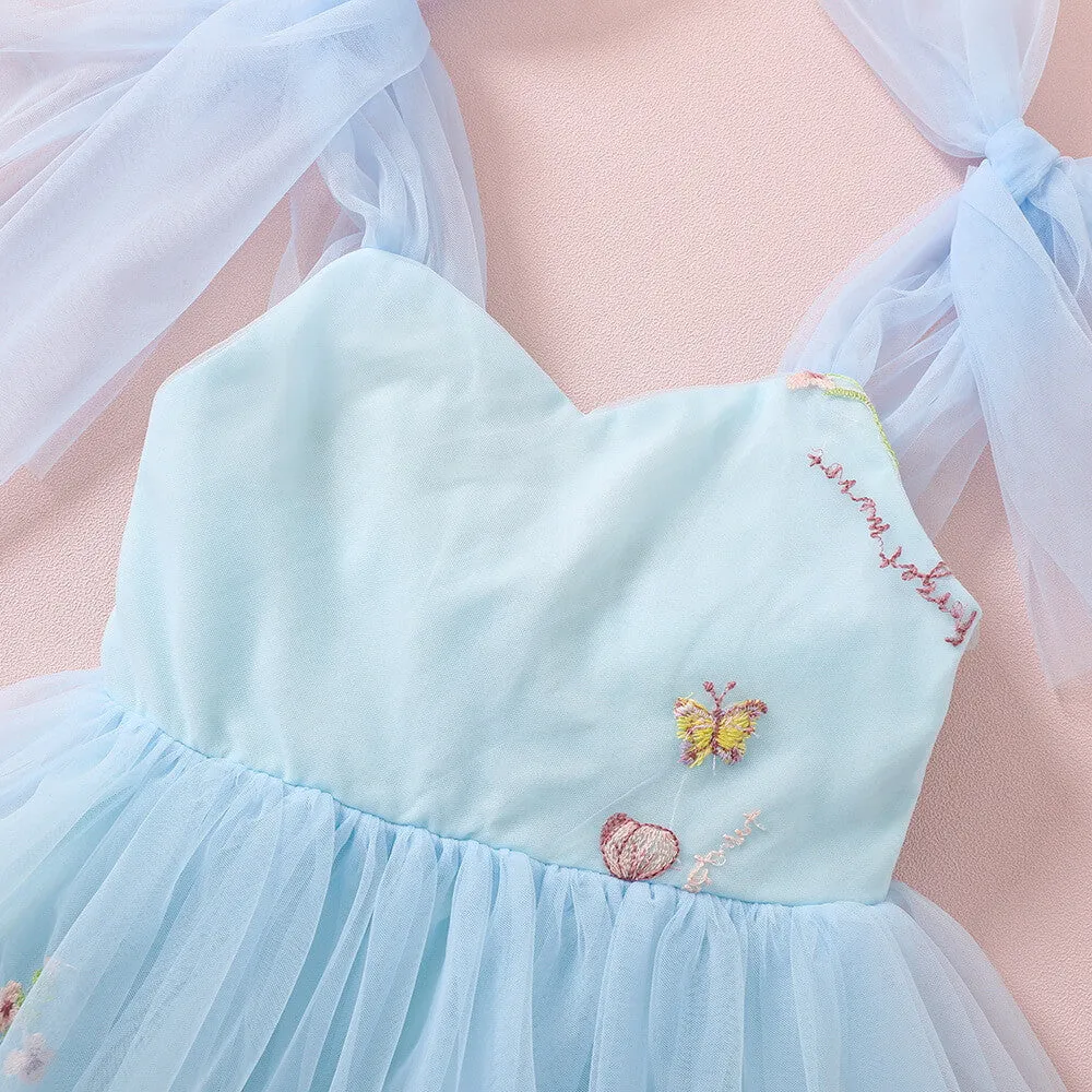 Baby Enchanted Angel Dress - Embroidered Sky Blue