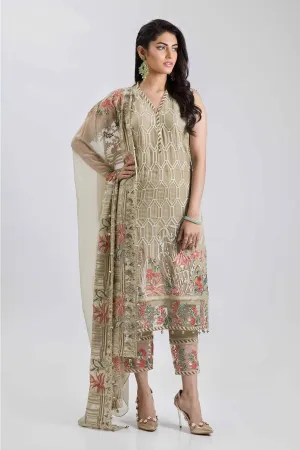 Beautiful Indian chiffon dress in lavish brown color # P2237