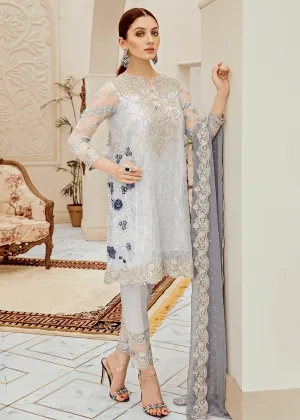 Beautiful Pakistani fancy embroidered dress in lilac color # P2280
