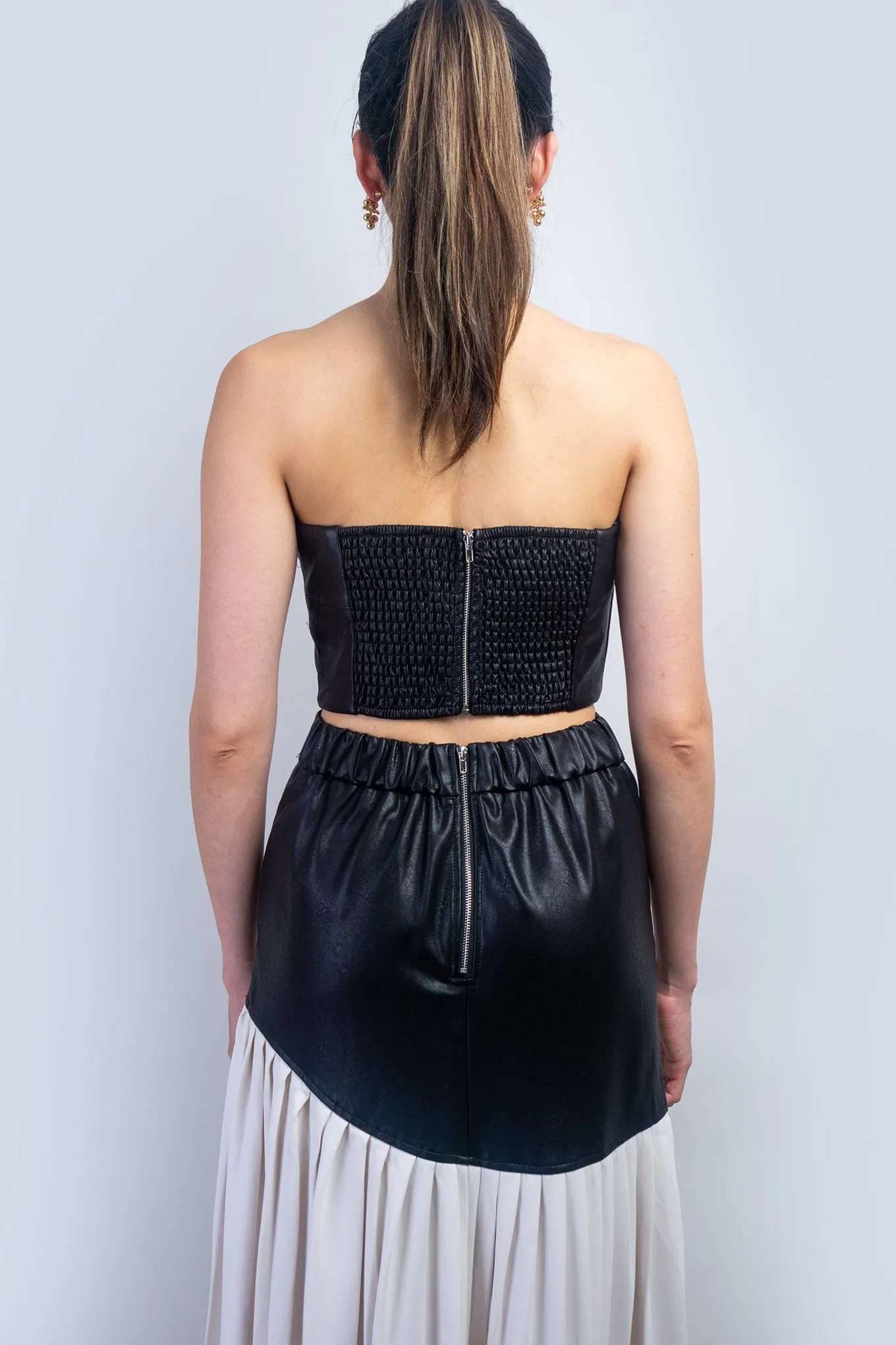 Black Faux Leather Skirt