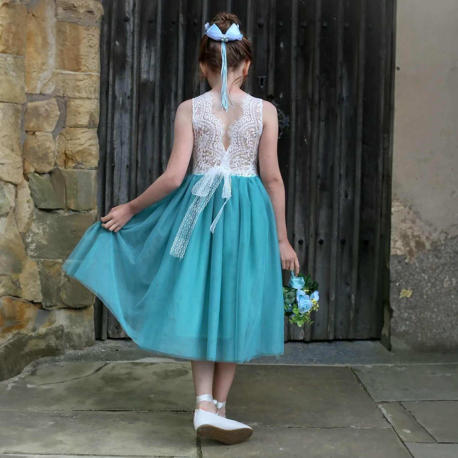 Bohemian Classic Dress - Teal Tea Length