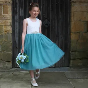 Bohemian Classic Dress - Teal Tea Length