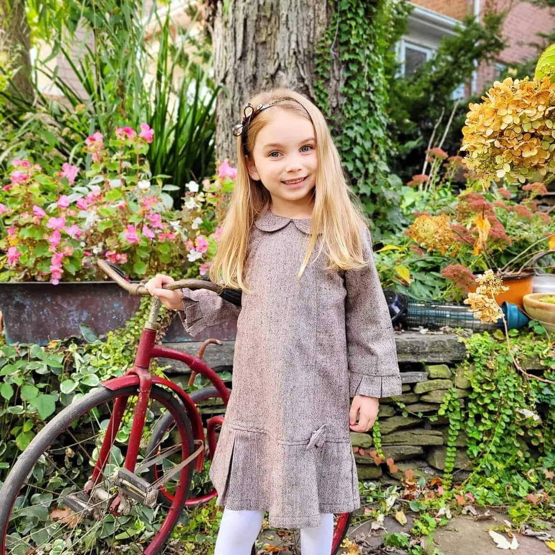 Brown Peter Pan Collar Dress