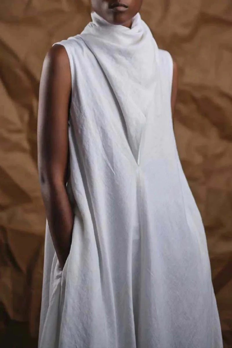 Casual Solid Basic Turtleneck Long Dress Dresses