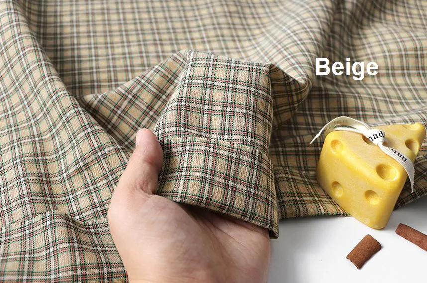 Checkered Cotton Blend Fabric, By the Yard GJ 56371