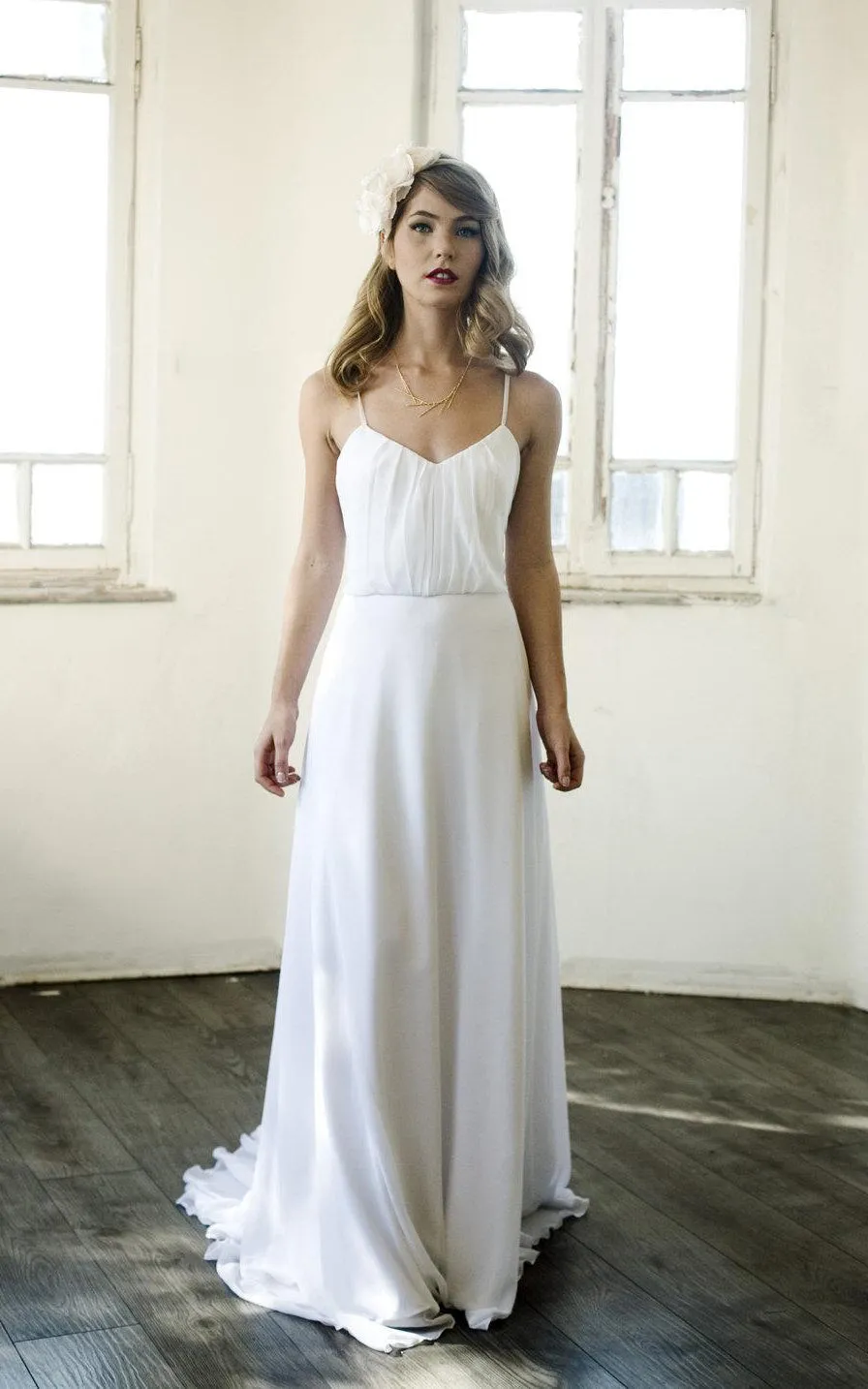 Chiffon A-Line Bohemian Style Long Dress With Spaghetti Straps-ET_710999