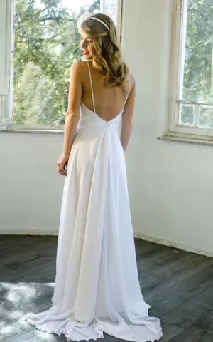Chiffon A-Line Bohemian Style Long Dress With Spaghetti Straps-ET_710999