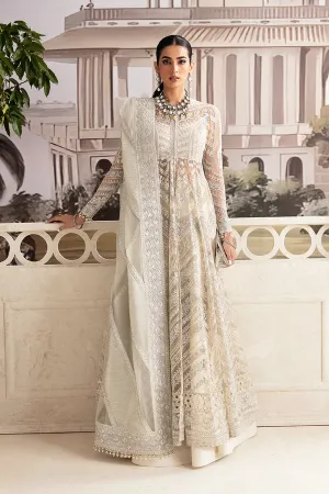 Classic Embroidered Pakistani Wedding Wear Off White Pishwas Frock