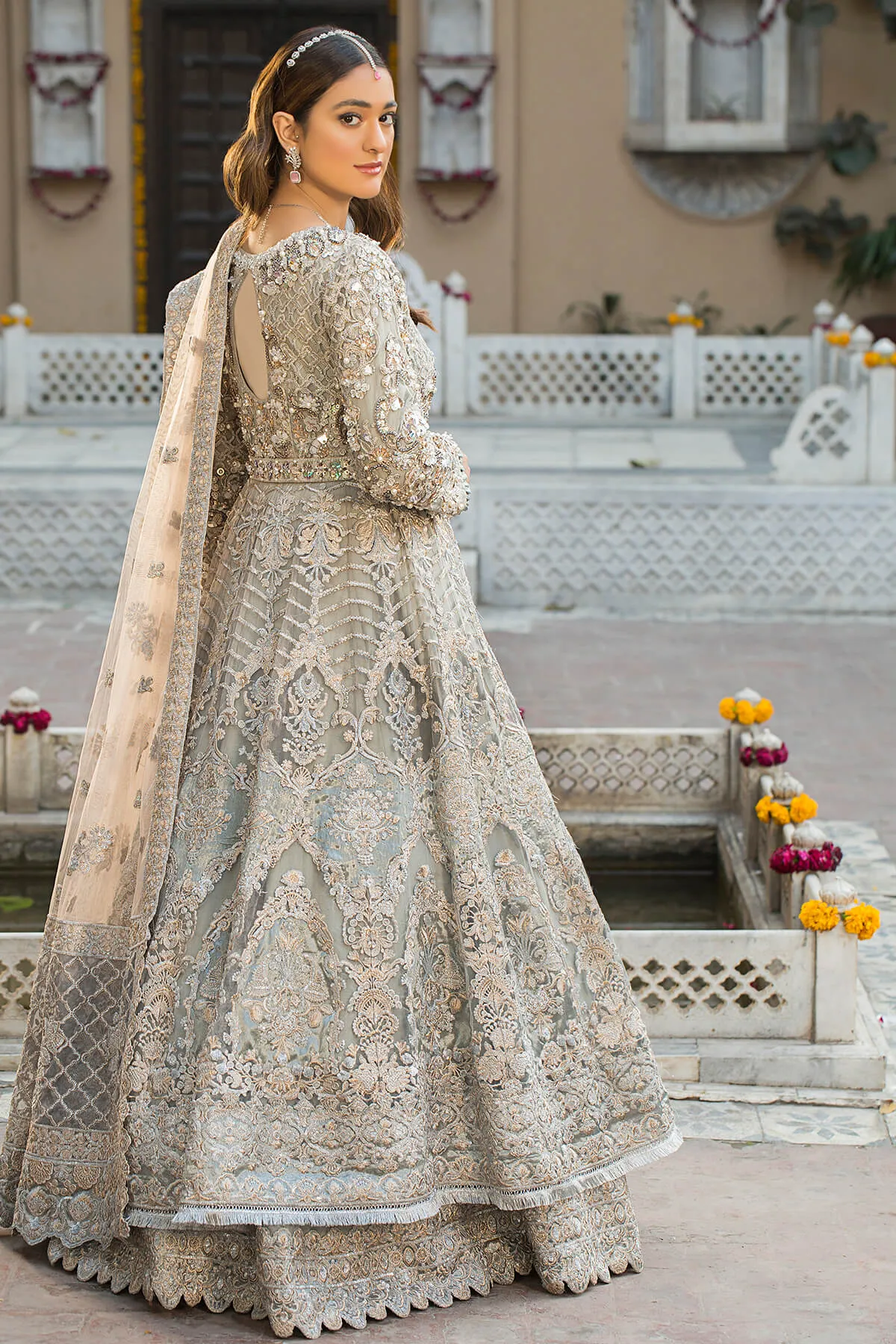 Classic Heavily Embellished Pishwas Frock Pakistani Wedding Dress