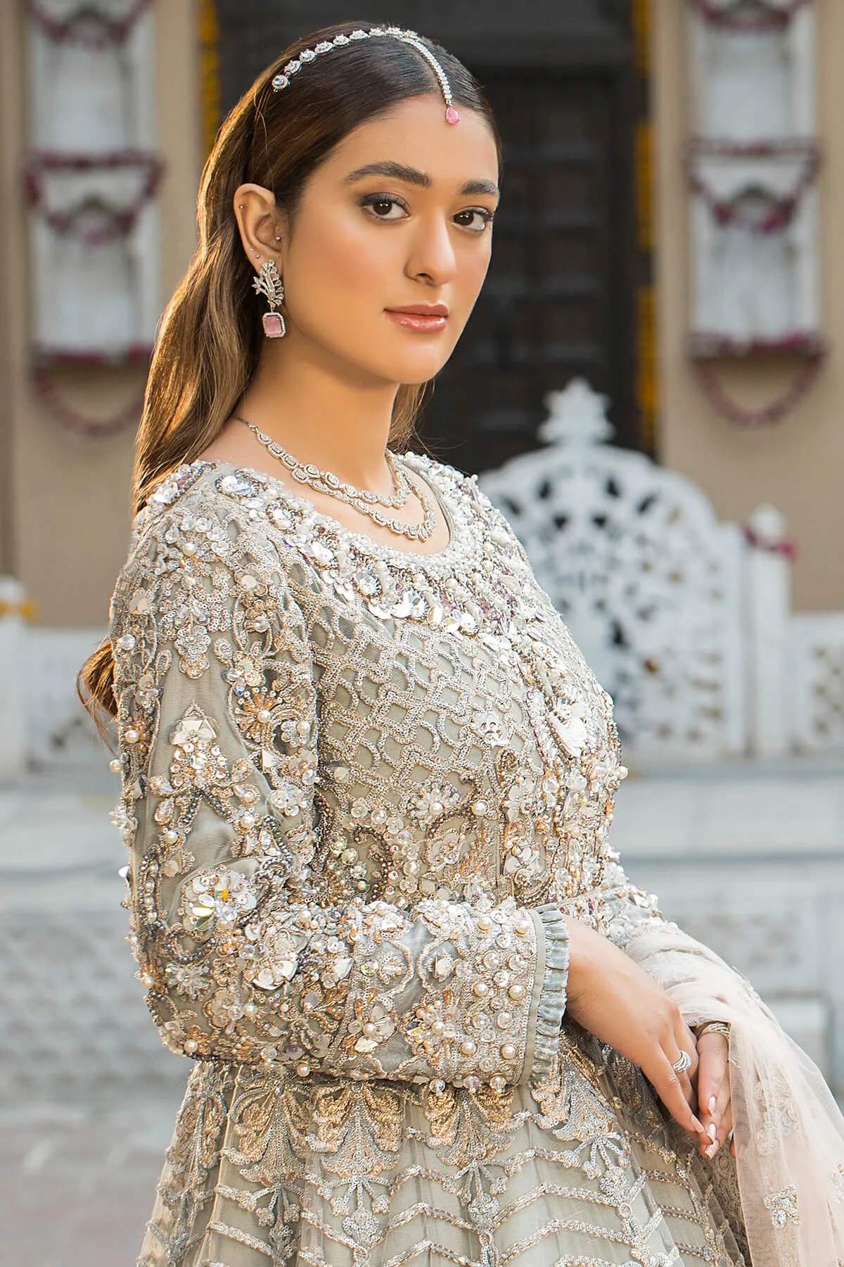 Classic Heavily Embellished Pishwas Frock Pakistani Wedding Dress