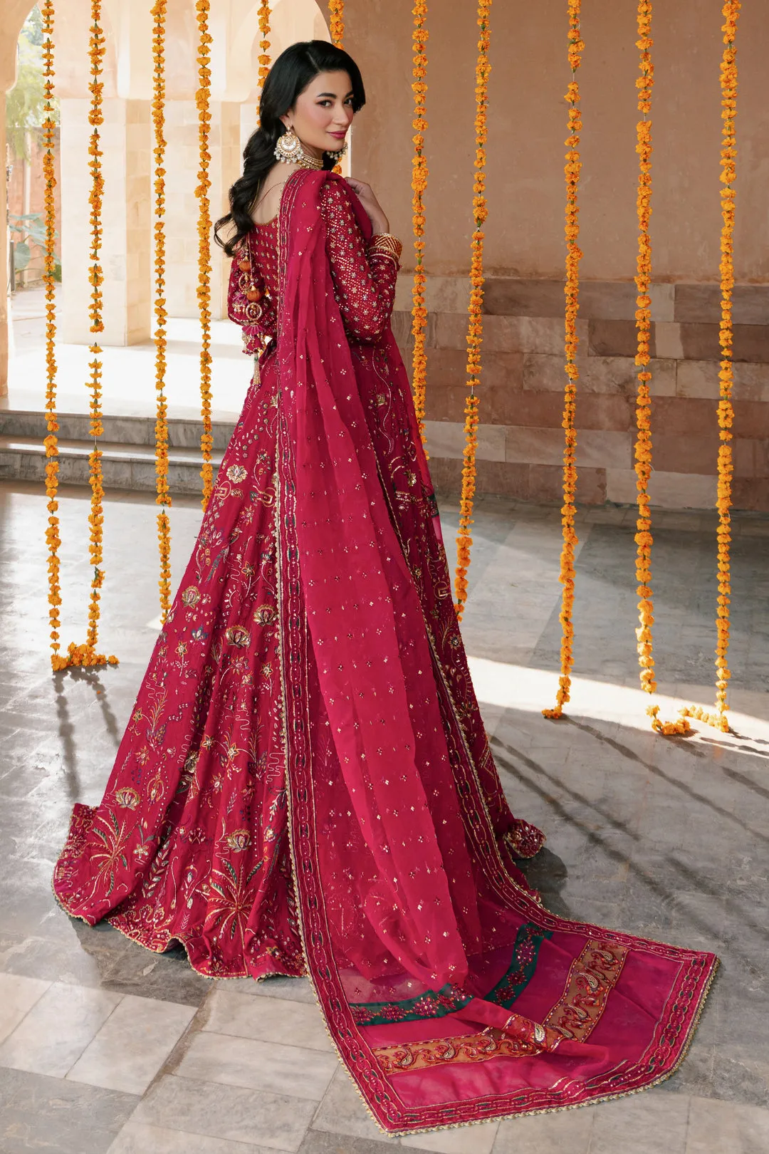 Classic Hot Pink Heavily Embellished Pakistani Wedding Lehenga Choli