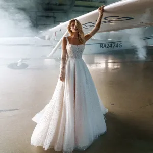 Classic Sweetheart Tank Beaded A Line Wedding Dresses