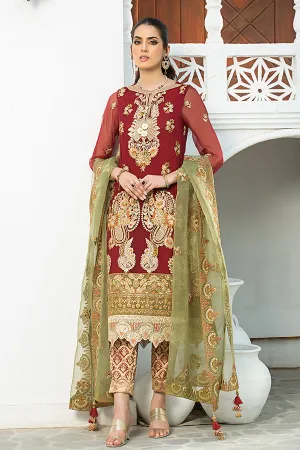 Classical Maroon Heavily Embellished Pakistani Kameez Salwar Suit