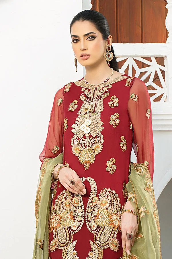 Classical Maroon Heavily Embellished Pakistani Kameez Salwar Suit