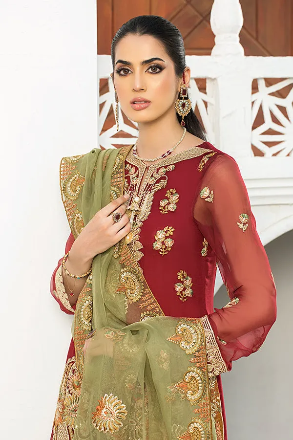 Classical Maroon Heavily Embellished Pakistani Kameez Salwar Suit