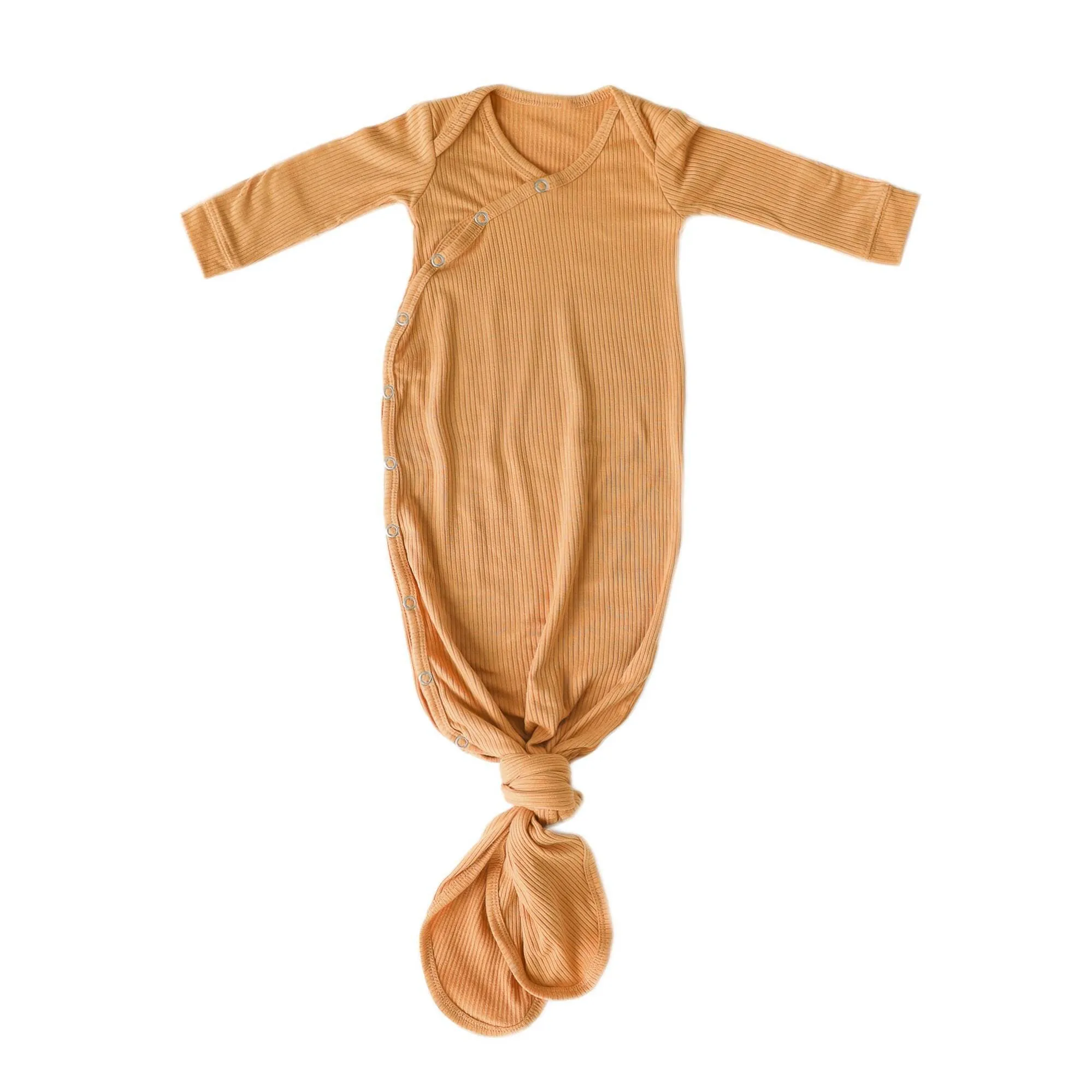 Copper Pearl Rib Knit Newborn Knotted Gown - Dolce