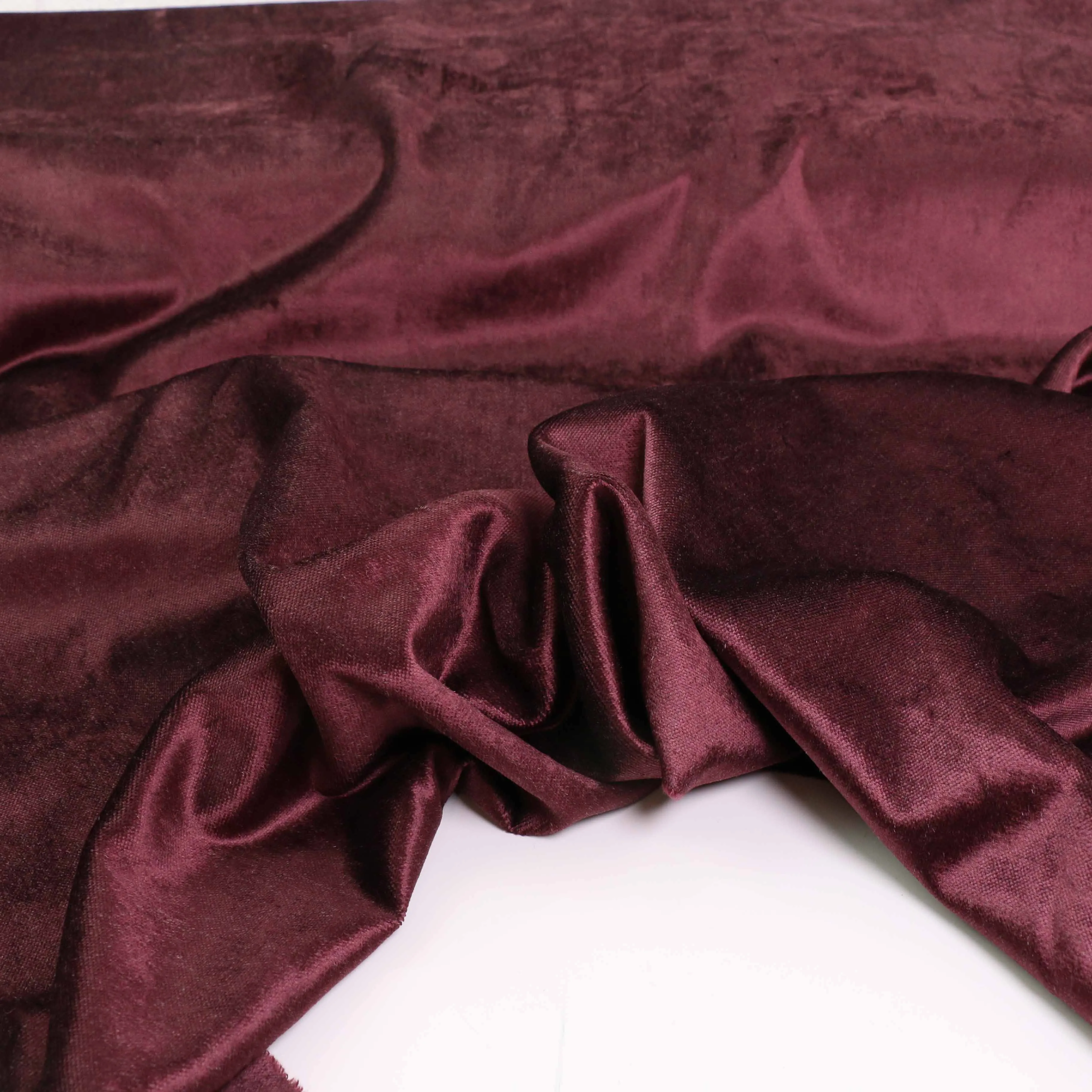 Cotton Velvet fabric - Dark Maroon
