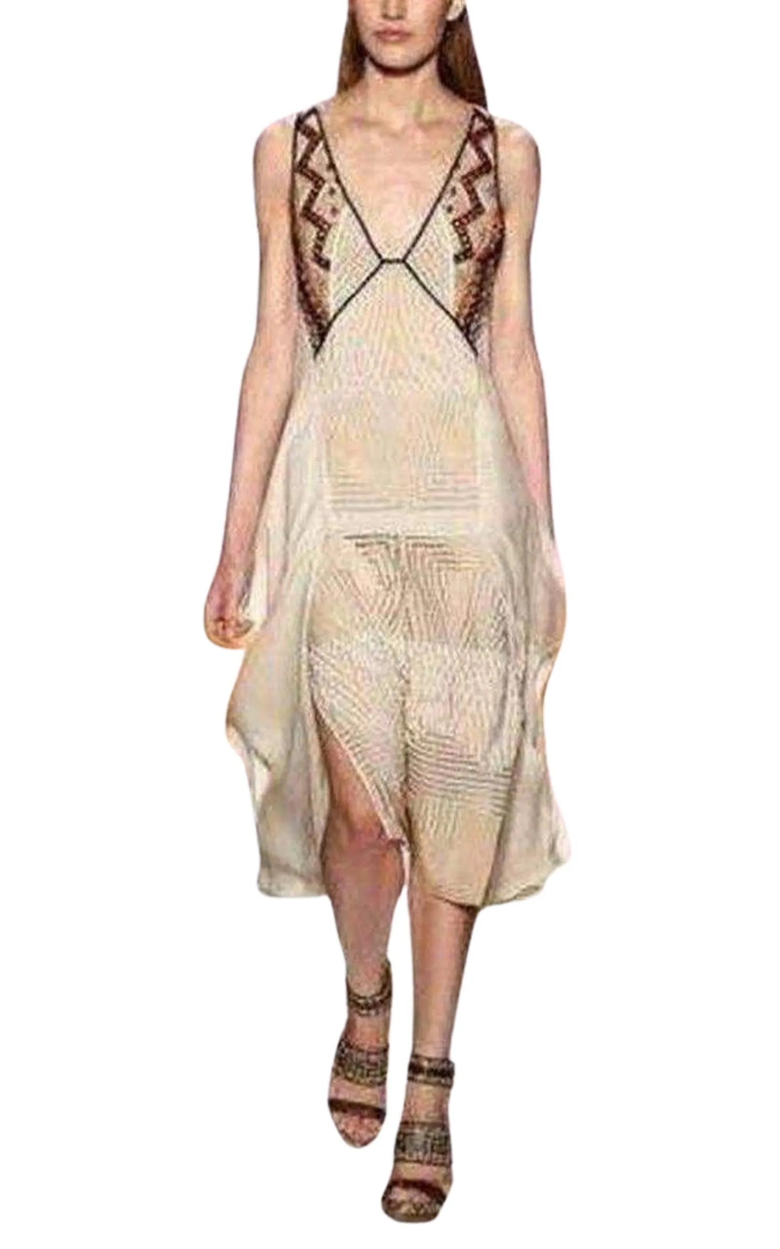 Dayanna Color Block Silk Dress