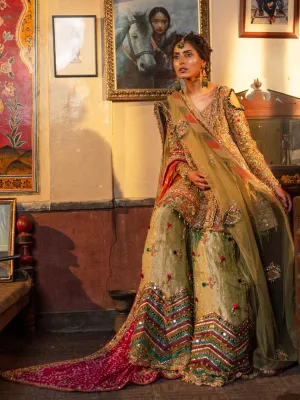 Designer Bridal Gharara Shirt for Mehndi #C2053