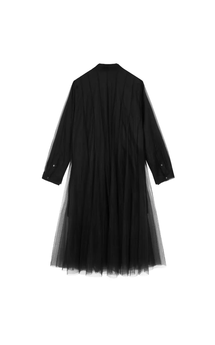 Dress / JNBY A-Line Mesh Long-Sleeve Dress-2-in-1 Design
