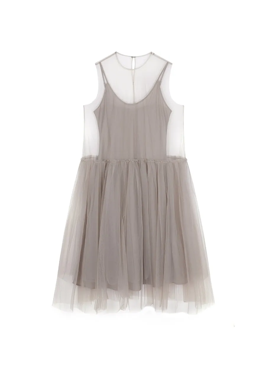 Dresses / JNBY A-line Mesh Above-the-knee Sleeveless Dresses