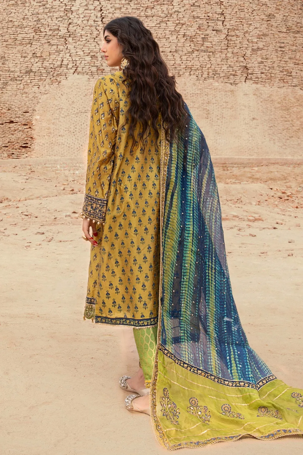 Embroidered Mustard Salwar Kameez Pakistani Party Dresses