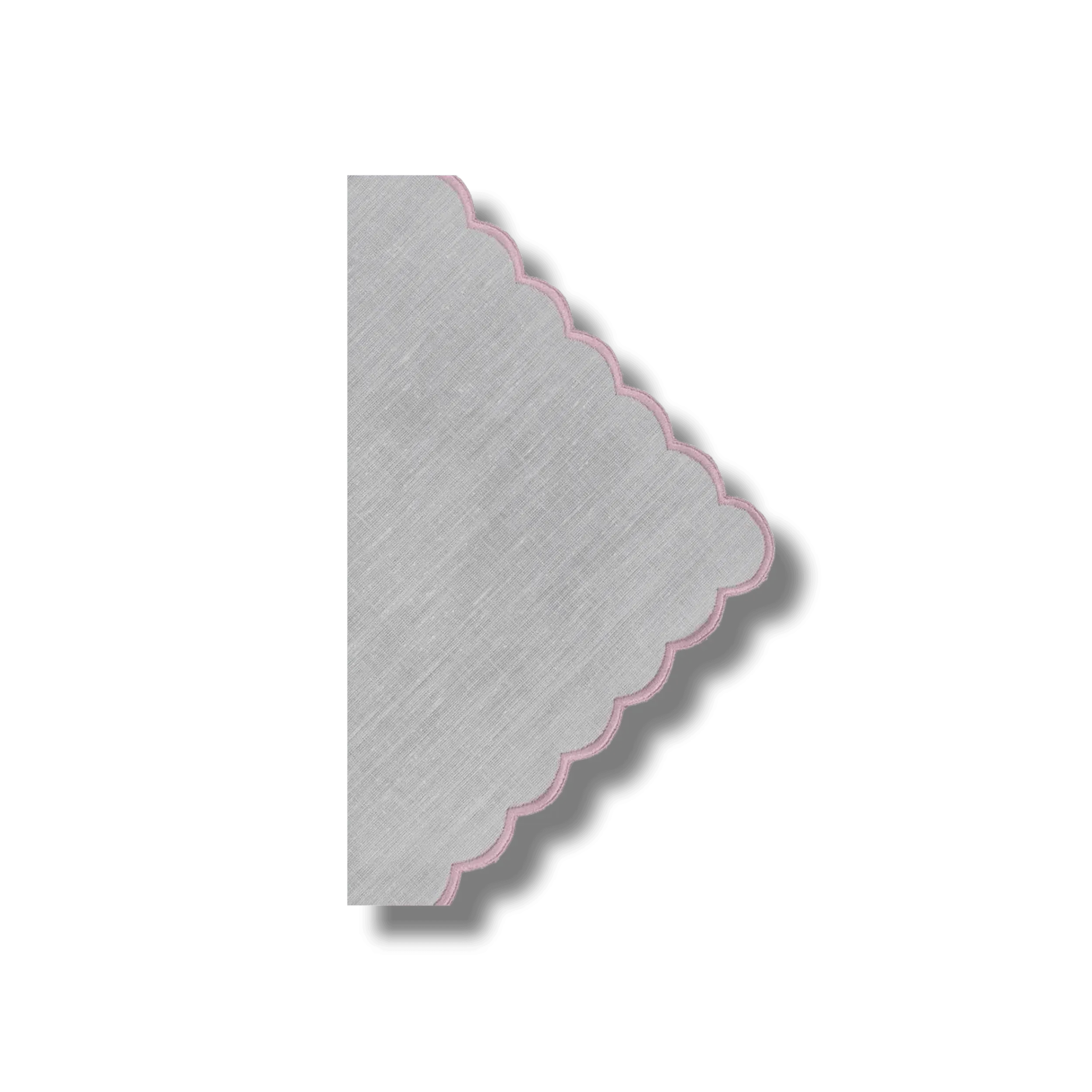 Embroidered Trim White Linen Napkins