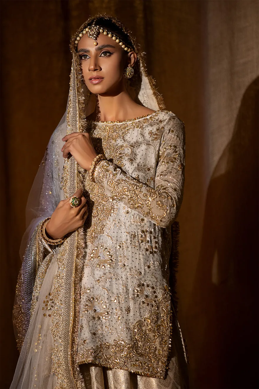 Embroidered White Sharara Shirt Pakistani Wedding Dresses