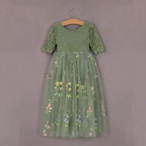 Enchanted Dress - Embroidered Fern Lace