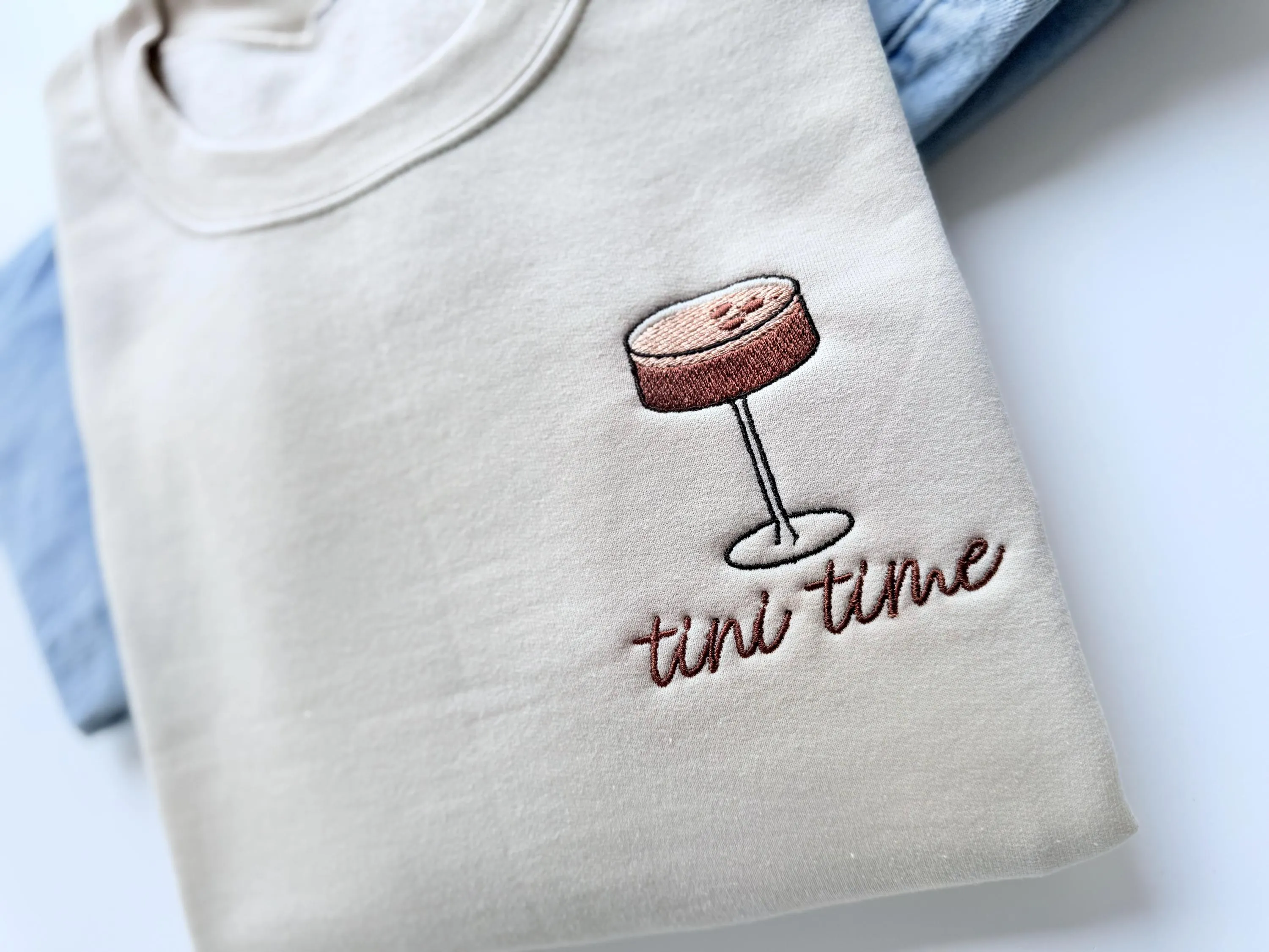 Espresso Martini Three Beans Embroidered Sweatshirt
