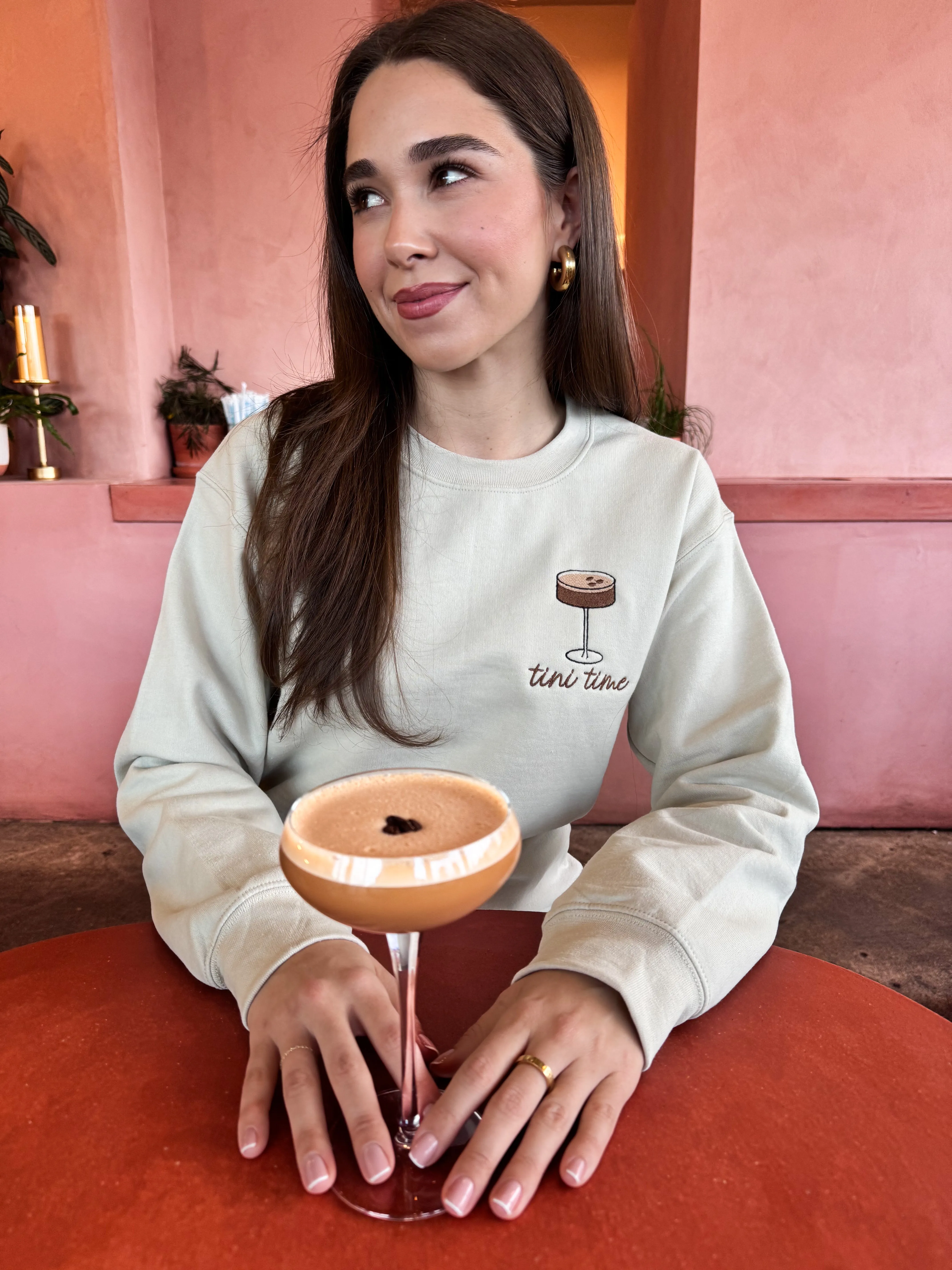 Espresso Martini Three Beans Embroidered Sweatshirt