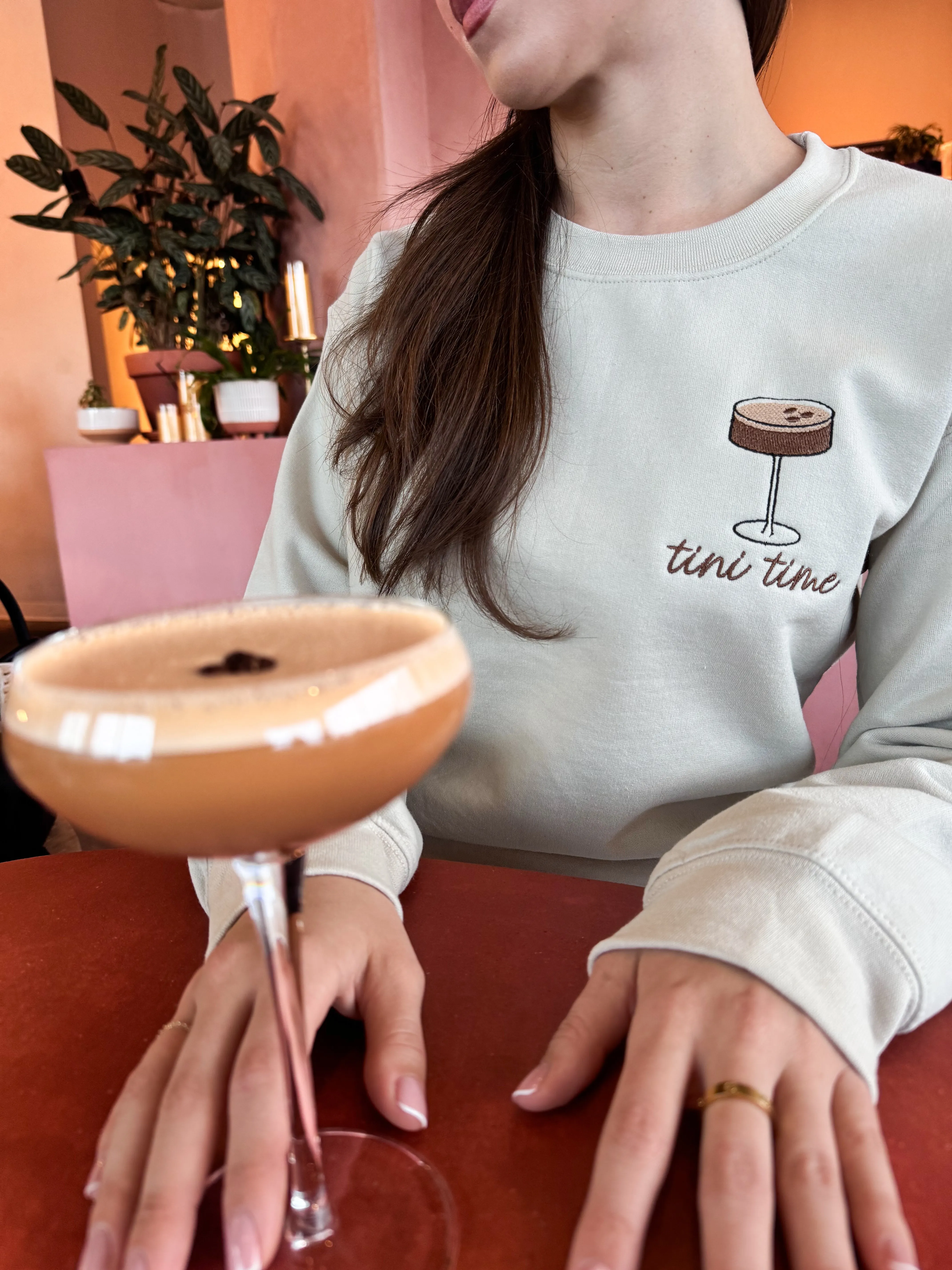 Espresso Martini Three Beans Embroidered Sweatshirt