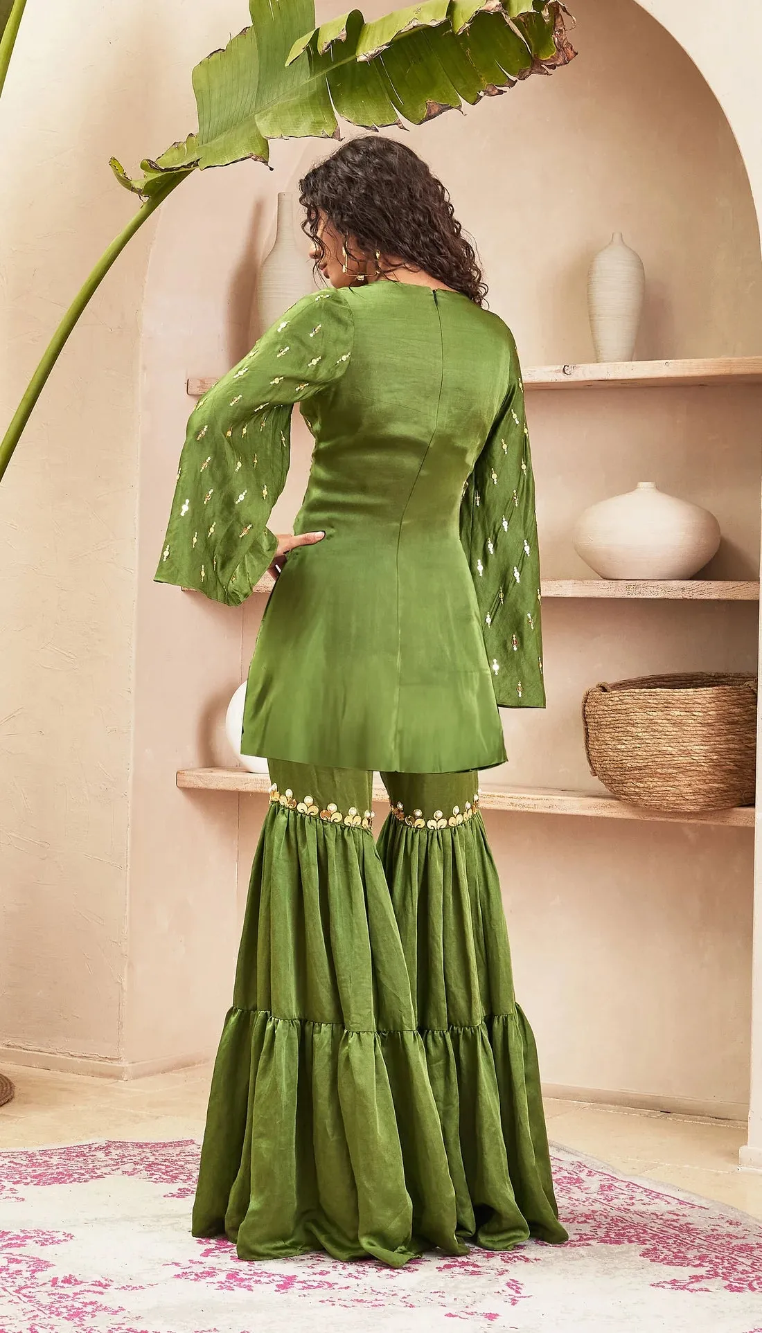 ESTHER - GREEN TUNIC & PANT SET