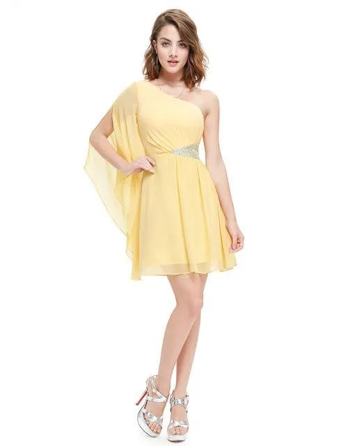 Evening Party Sequins One Shoulder Prom Dresses