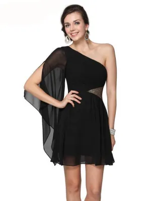 Evening Party Sequins One Shoulder Prom Dresses