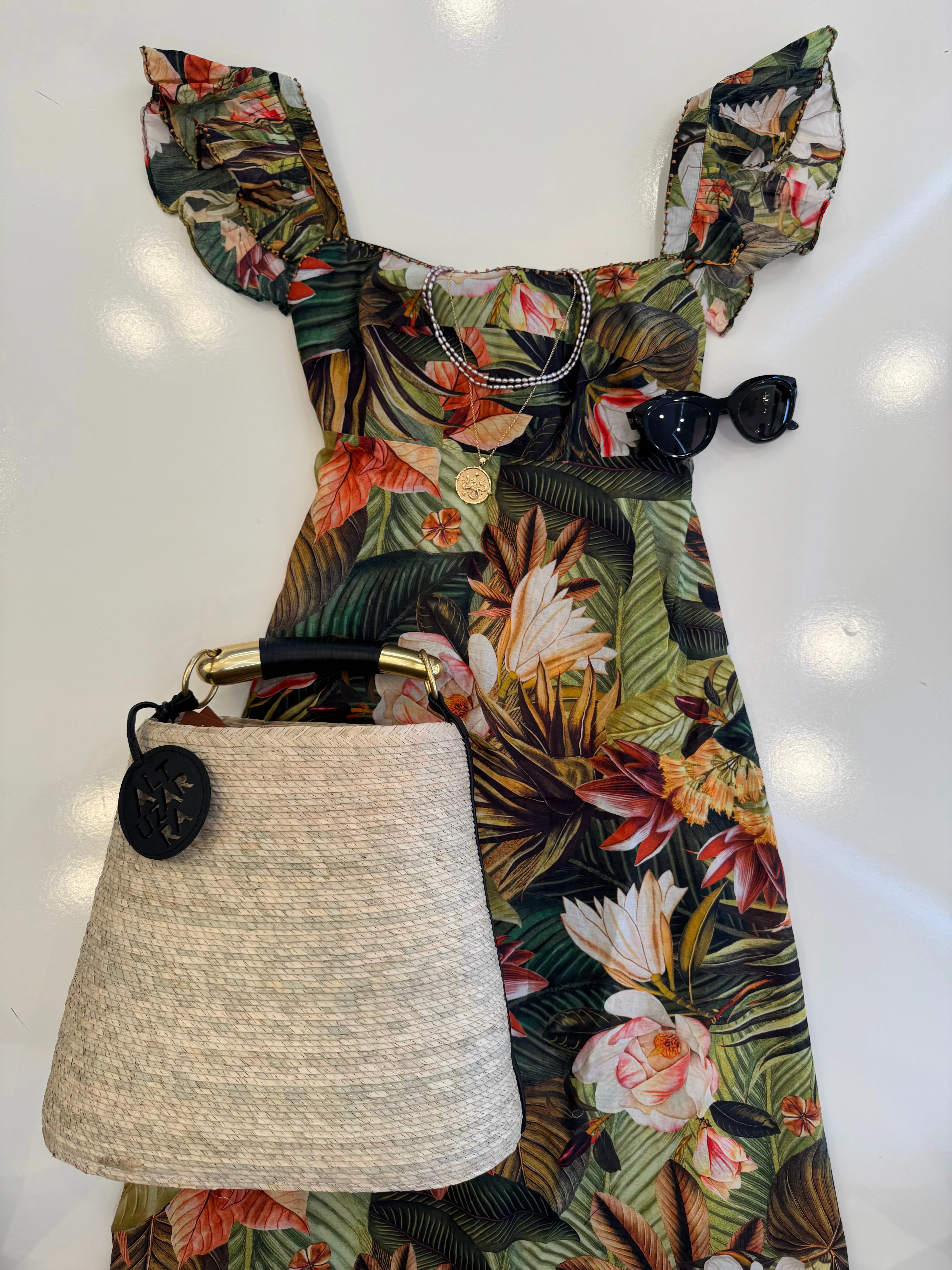 FARM RIO BOTANICAL FOREST MULTICOLOR MAXI DRESS