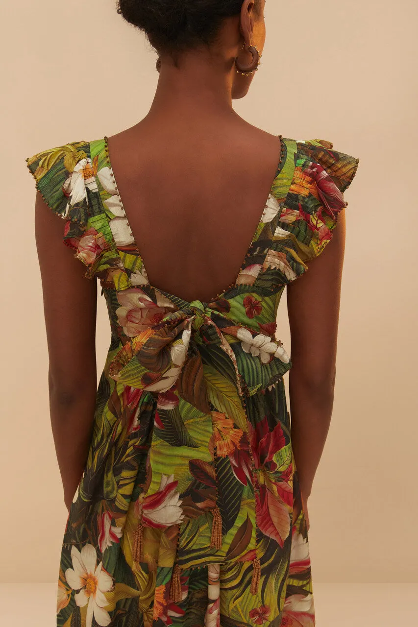 FARM RIO BOTANICAL FOREST MULTICOLOR MAXI DRESS